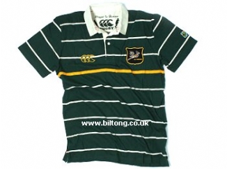 2011 Golfer Polo Bottle Green & Gold & Beige Stripe