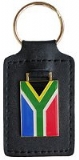 Keyring with Leather backing South African Flag