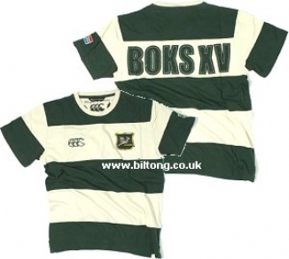 2011 T-Shirt Bottle Green & Beige Stripe