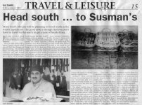 Travel and leisure newspaper snippet