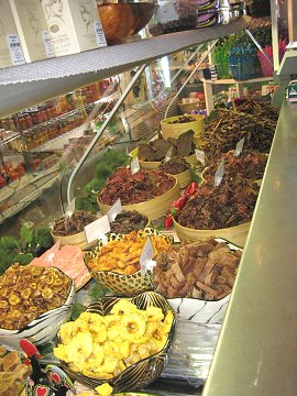 fresh biltong on display