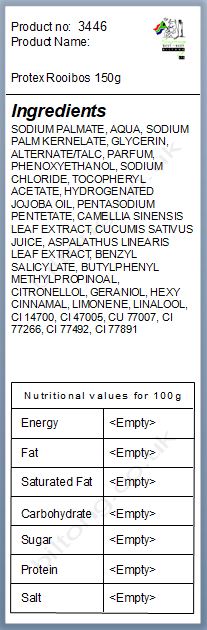 Nutritional information about Protex Rooibos 150g