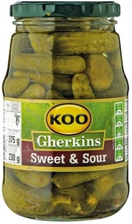 Koo Gherkins Sweet & Sour 375g
