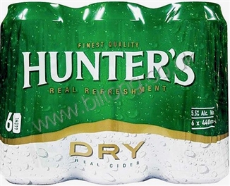 Hunters Dry CANS cider 440ML per 6 Pack