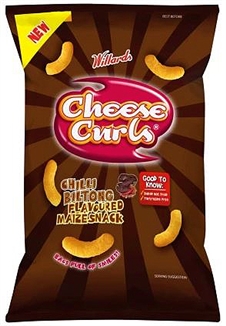 Willards Cheese Curls Chilli Biltong Maize Snack 90g