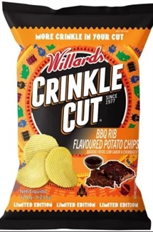 Willards Crinkle Cut BBQ Rib Flavoured Potato Chips